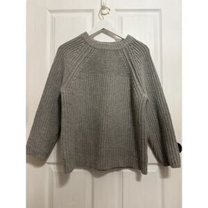 J.CREW Women’s Chunky Knit 100% Lambs Wool Sweater Gray Long Sleeve M Heavy